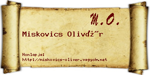 Miskovics Olivér névjegykártya