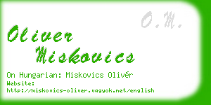 oliver miskovics business card